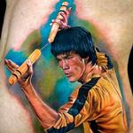 Tattoos - Bruce Lee color portrait tattoo - 139152